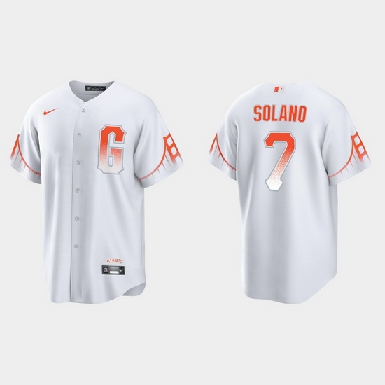 Men San Francisco Giants 7 Donovan Solano Men 2021 City Connect White Fan Version Jersey Men San Francisco Giants 7 Donovan Solano Men 2021 City Connect White Fan Version Jersey
