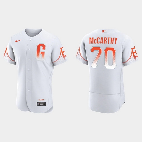 Men San Francisco Giants 70 Joe Mccarthy Men 2021 City Connect Authentic White Jersey Men San Francisco Giants 70 Joe Mccarthy Men 2021 City Connect Authentic White Jersey