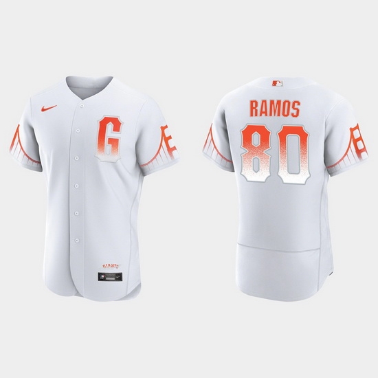Men San Francisco Giants 80 Heliot Ramos Men 2021 City Connect Authentic White Jersey Men San Francisco Giants 80 Heliot Ramos Men 2021 City Connect Authentic White Jersey