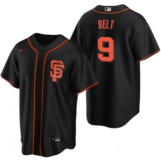 Men San Francisco Giants 9 Brandon Belt Black Cool Base Stitched Jersey Men San Francisco Giants 9 Brandon Belt Black Cool Base Stitched Jersey