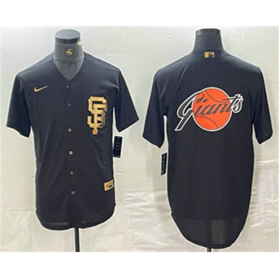 Men San Francisco Giants Team Big Logo Black Gold Cool Base Stitched Baseball Jerseys Men San Francisco Giants Team Big Logo Black Gold Cool Base Stitched Baseball Jerseys