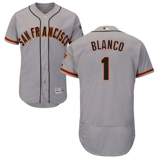 Mens Majestic San Francisco Giants 1 Gregor Blanco Grey Road Flex Base Authentic Collection MLB Jersey Mens Majestic San Francisco Giants 1 Gregor Blanco Grey Road Flex Base Authentic Collection MLB Jersey