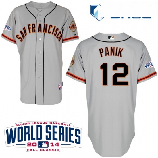 Mens Majestic San Francisco Giants 12 Joe Panik Authentic Grey Road Cool Base w2014 World Series Patch MLB Jersey Mens Majestic San Francisco Giants 12 Joe Panik Authentic Grey Road Cool Base w2014 World Series Patch MLB Jersey