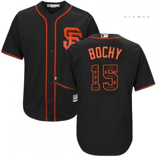 Mens Majestic San Francisco Giants 15 Bruce Bochy Authentic Black Team Logo Fashion Cool Base MLB Jersey Mens Majestic San Francisco Giants 15 Bruce Bochy Authentic Black Team Logo Fashion Cool Base MLB Jersey