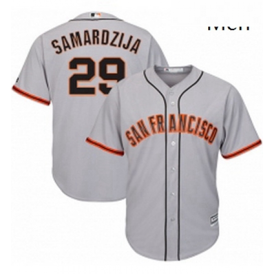 Mens Majestic San Francisco Giants 29 Jeff Samardzija Replica Grey Road Cool Base MLB Jersey Mens Majestic San Francisco Giants 29 Jeff Samardzija Replica Grey Road Cool Base MLB Jersey