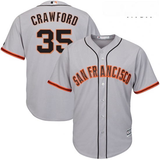 Mens Majestic San Francisco Giants 35 Brandon Crawford Replica Grey Road Cool Base MLB Jersey Mens Majestic San Francisco Giants 35 Brandon Crawford Replica Grey Road Cool Base MLB Jersey