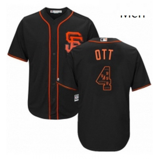 Mens Majestic San Francisco Giants 4 Mel Ott Authentic Black Team Logo Fashion Cool Base MLB Jersey Mens Majestic San Francisco Giants 4 Mel Ott Authentic Black Team Logo Fashion Cool Base MLB Jersey