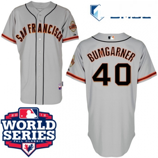 Mens Majestic San Francisco Giants 40 Madison Bumgarner Authentic Grey Cool Base 2012 World Series Patch MLB Jersey Mens Majestic San Francisco Giants 40 Madison Bumgarner Authentic Grey Cool Base 2012 World Series Patch MLB Jersey