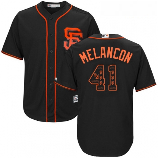 Mens Majestic San Francisco Giants 41 Mark Melancon Authentic Black Team Logo Fashion Cool Base MLB Jersey Mens Majestic San Francisco Giants 41 Mark Melancon Authentic Black Team Logo Fashion Cool Base MLB Jersey