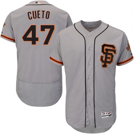 Mens Majestic San Francisco Giants 47 Johnny Cueto Grey Alternate Flex Base Authentic Collection MLB Jersey Mens Majestic San Francisco Giants 47 Johnny Cueto Grey Alternate Flex Base Authentic Collection MLB Jersey