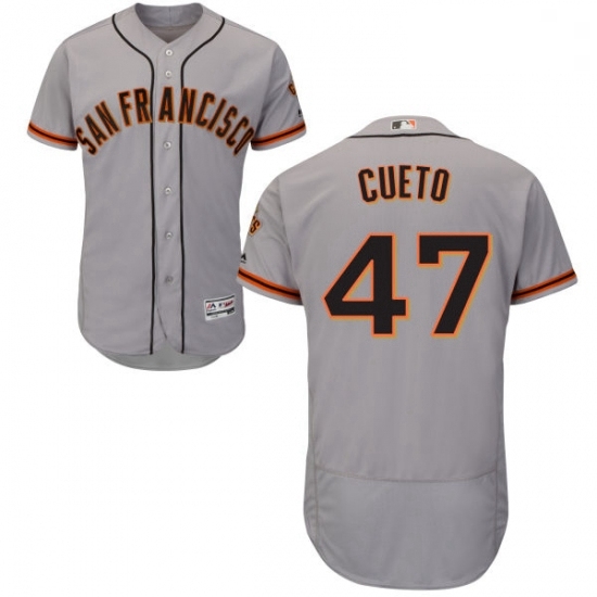 Mens Majestic San Francisco Giants 47 Johnny Cueto Grey Road Flex Base Authentic Collection MLB Jersey Mens Majestic San Francisco Giants 47 Johnny Cueto Grey Road Flex Base Authentic Collection MLB Jersey