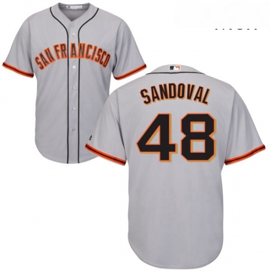 Mens Majestic San Francisco Giants 48 Pablo Sandoval Replica Grey Road Cool Base MLB Jersey Mens Majestic San Francisco Giants 48 Pablo Sandoval Replica Grey Road Cool Base MLB Jersey