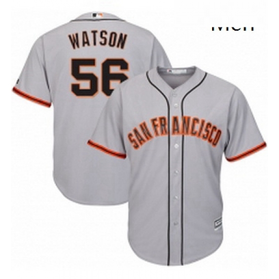 Mens Majestic San Francisco Giants 56 Tony Watson Replica Grey Road Cool Base MLB Jersey 