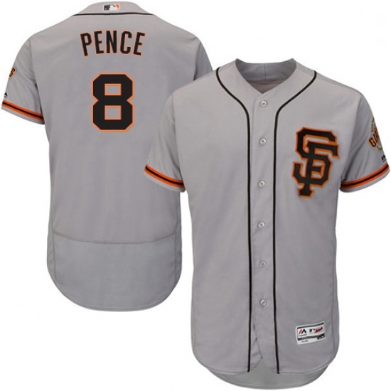 Mens Majestic San Francisco Giants 8 Hunter Pence Grey Alternate Flex Base Authentic Collection MLB Jersey Mens Majestic San Francisco Giants 8 Hunter Pence Grey Alternate Flex Base Authentic Collection MLB Jersey