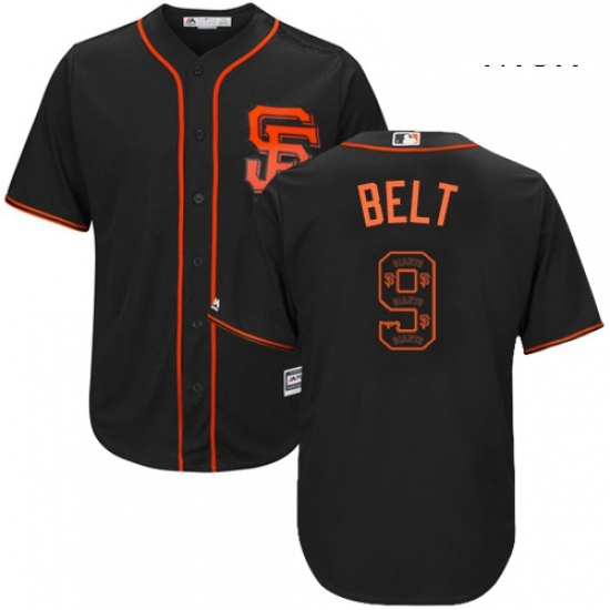 Mens Majestic San Francisco Giants 9 Brandon Belt Authentic Black Team Logo Fashion Cool Base MLB Jersey Mens Majestic San Francisco Giants 9 Brandon Belt Authentic Black Team Logo Fashion Cool Base MLB Jersey