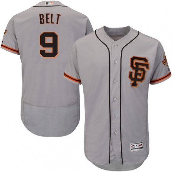 Mens Majestic San Francisco Giants 9 Brandon Belt Grey Alternate Flex Base Authentic Collection MLB Jersey Mens Majestic San Francisco Giants 9 Brandon Belt Grey Alternate Flex Base Authentic Collection MLB Jersey