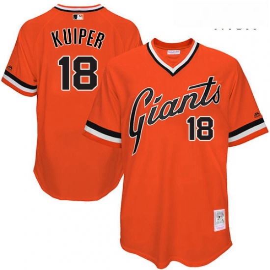 Mens Mitchell and Ness San Francisco Giants 18 Duane Kuiper Authentic Orange Throwback MLB Jersey Mens Mitchell and Ness San Francisco Giants 18 Duane Kuiper Authentic Orange Throwback MLB Jersey