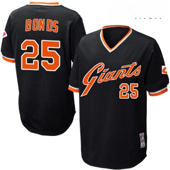 Mens Mitchell and Ness San Francisco Giants 25 Barry Bonds Authentic Black Throwback MLB Jersey Mens Mitchell and Ness San Francisco Giants 25 Barry Bonds Authentic Black Throwback MLB Jersey