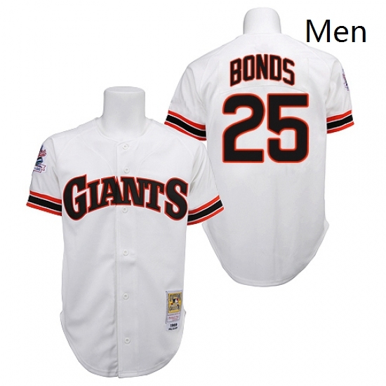 Mens Mitchell and Ness San Francisco Giants 25 Barry Bonds Replica White 1989 Throwback MLB Jersey Mens Mitchell and Ness San Francisco Giants 25 Barry Bonds Replica White 1989 Throwback MLB Jersey