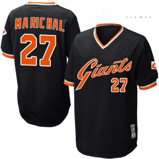 Mens Mitchell and Ness San Francisco Giants 27 Juan Marichal Replica Black Throwback MLB Jersey Mens Mitchell and Ness San Francisco Giants 27 Juan Marichal Replica Black Throwback MLB Jersey