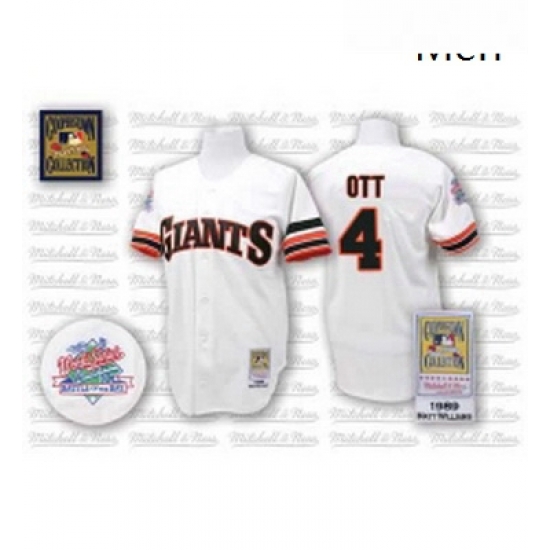 Mens Mitchell and Ness San Francisco Giants 4 Mel Ott Authentic White Throwback MLB Jersey Mens Mitchell and Ness San Francisco Giants 4 Mel Ott Authentic White Throwback MLB Jersey