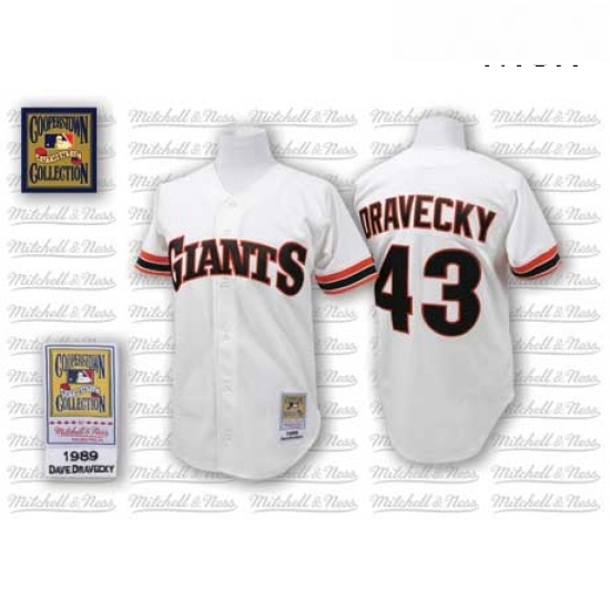 Mens Mitchell and Ness San Francisco Giants 43 Dave Dravecky Replica White Throwback MLB Jersey Mens Mitchell and Ness San Francisco Giants 43 Dave Dravecky Replica White Throwback MLB Jersey