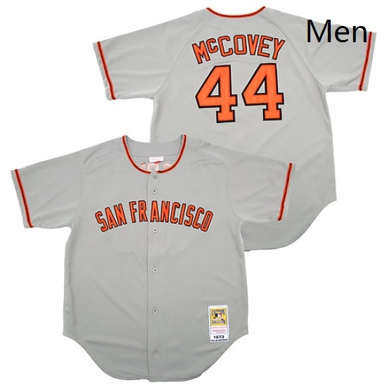 Mens Mitchell and Ness San Francisco Giants 44 Willie McCovey Replica Grey Throwback MLB Jersey Mens Mitchell and Ness San Francisco Giants 44 Willie McCovey Replica Grey Throwback MLB Jersey