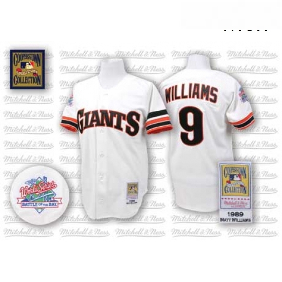 Mens Mitchell and Ness San Francisco Giants 9 Matt Williams Replica White Throwback MLB Jersey Mens Mitchell and Ness San Francisco Giants 9 Matt Williams Replica White Throwback MLB Jersey