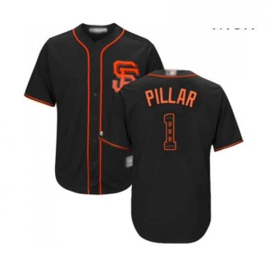 Mens San Francisco Giants 1 Kevin Pillar Authentic Black Team Logo Fashion Cool Base Baseball Jersey Mens San Francisco Giants 1 Kevin Pillar Authentic Black Team Logo Fashion Cool Base Baseball Jersey