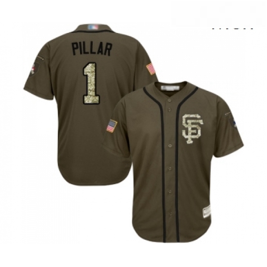 Mens San Francisco Giants 1 Kevin Pillar Authentic Green Salute to Service Baseball Jersey Mens San Francisco Giants 1 Kevin Pillar Authentic Green Salute to Service Baseball Jersey