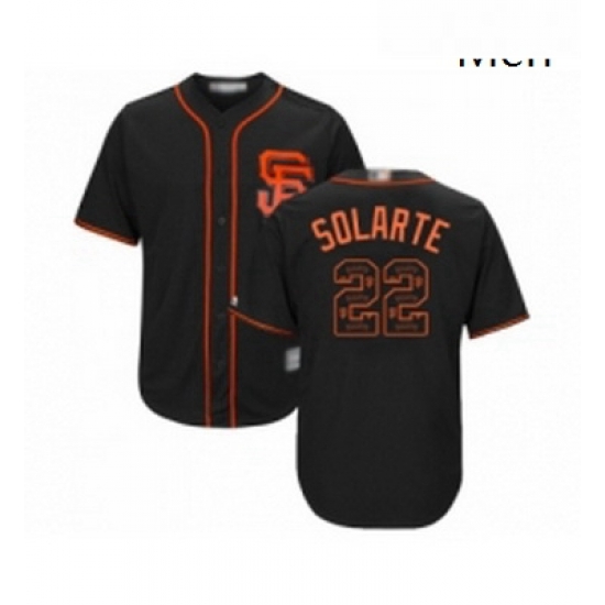 Mens San Francisco Giants 22 Yangervis Solarte Authentic Black Team Logo Fashion Cool Base Baseball Jersey Mens San Francisco Giants 22 Yangervis Solarte Authentic Black Team Logo Fashion Cool Base Baseball Jersey