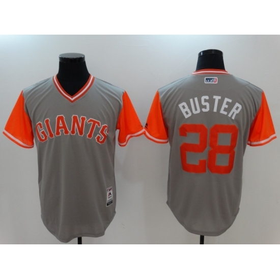 Men's San Francisco Giants #28 Buster Posey Gray Alternate Stitched Baseball Jersey Men's San Francisco Giants #28 Buster Posey Gray Alternate Stitched Baseball Jersey