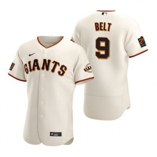 Men's San Francisco Giants #9 Brandon Belt 2020 Baseball Cream Jersey Men's San Francisco Giants #9 Brandon Belt 2020 Baseball Cream Jersey