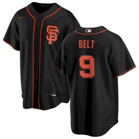 Men's San Francisco Giants #9 Brandon Belt Black Alternate Jersey Men's San Francisco Giants #9 Brandon Belt Black Alternate Jersey