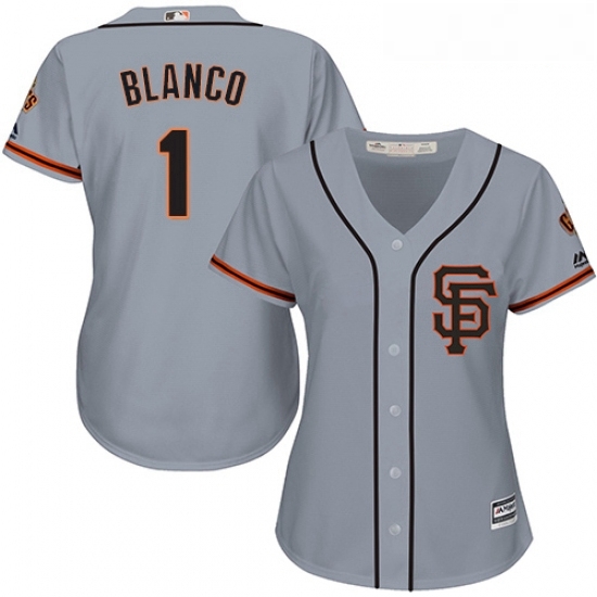 Womens Majestic San Francisco Giants 1 Gregor Blanco Authentic Grey Road 2 Cool Base MLB Jersey Womens Majestic San Francisco Giants 1 Gregor Blanco Authentic Grey Road 2 Cool Base MLB Jersey