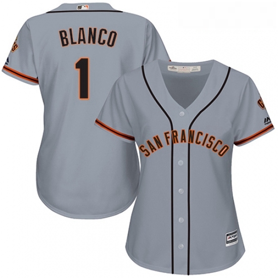 Womens Majestic San Francisco Giants 1 Gregor Blanco Authentic Grey Road Cool Base MLB Jersey Womens Majestic San Francisco Giants 1 Gregor Blanco Authentic Grey Road Cool Base MLB Jersey