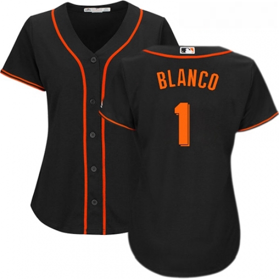 Womens Majestic San Francisco Giants 1 Gregor Blanco Replica Black Alternate Cool Base MLB Jersey Womens Majestic San Francisco Giants 1 Gregor Blanco Replica Black Alternate Cool Base MLB Jersey
