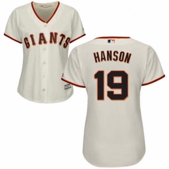 Womens Majestic San Francisco Giants 19 Alen Hanson Authentic Cream Home Cool Base MLB Jersey Womens Majestic San Francisco Giants 19 Alen Hanson Authentic Cream Home Cool Base MLB Jersey