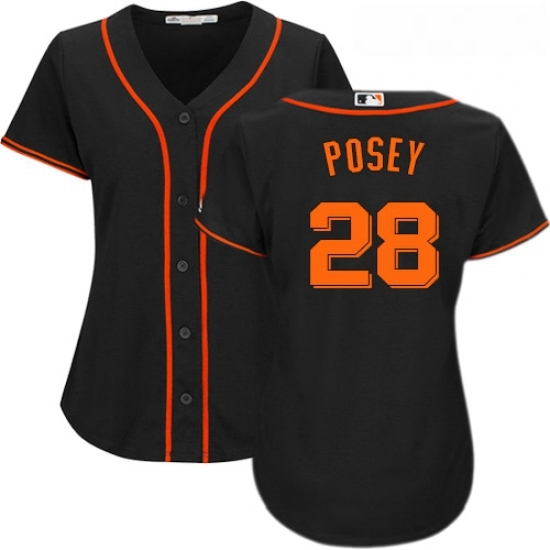 Womens Majestic San Francisco Giants 28 Buster Posey Replica Black Alternate Cool Base MLB Jersey Womens Majestic San Francisco Giants 28 Buster Posey Replica Black Alternate Cool Base MLB Jersey