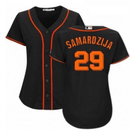Womens Majestic San Francisco Giants 29 Jeff Samardzija Replica Black Alternate Cool Base MLB Jersey Womens Majestic San Francisco Giants 29 Jeff Samardzija Replica Black Alternate Cool Base MLB Jersey