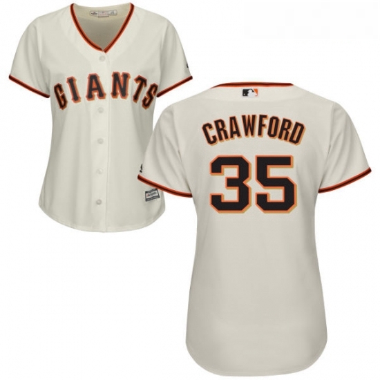 Womens Majestic San Francisco Giants 35 Brandon Crawford Replica Cream Home Cool Base MLB Jersey Womens Majestic San Francisco Giants 35 Brandon Crawford Replica Cream Home Cool Base MLB Jersey