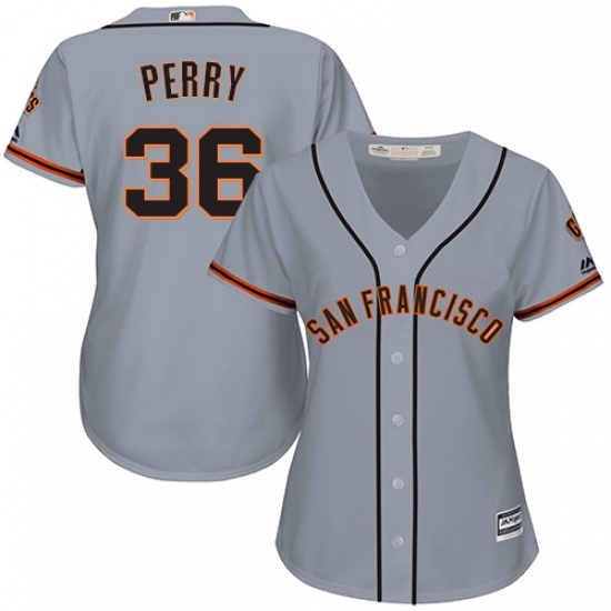 Womens Majestic San Francisco Giants 36 Gaylord Perry Replica Grey Road Cool Base MLB Jersey Womens Majestic San Francisco Giants 36 Gaylord Perry Replica Grey Road Cool Base MLB Jersey