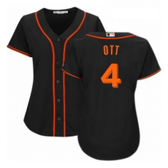 Womens Majestic San Francisco Giants 4 Mel Ott Authentic Black Alternate Cool Base MLB Jersey Womens Majestic San Francisco Giants 4 Mel Ott Authentic Black Alternate Cool Base MLB Jersey