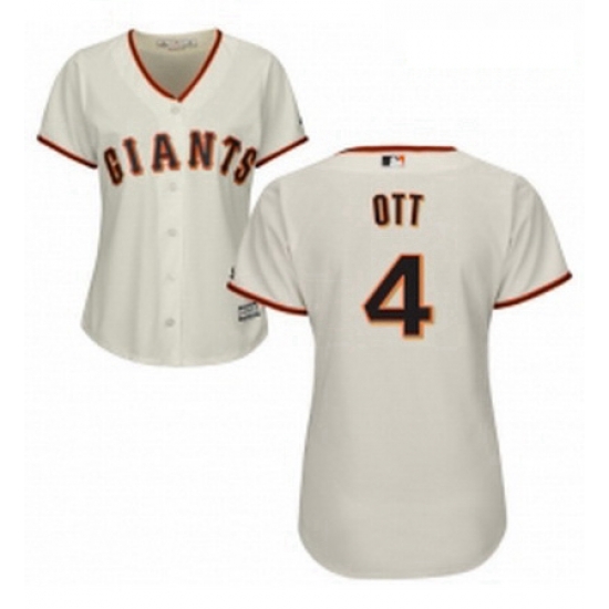 Womens Majestic San Francisco Giants 4 Mel Ott Authentic Cream Home Cool Base MLB Jersey Womens Majestic San Francisco Giants 4 Mel Ott Authentic Cream Home Cool Base MLB Jersey