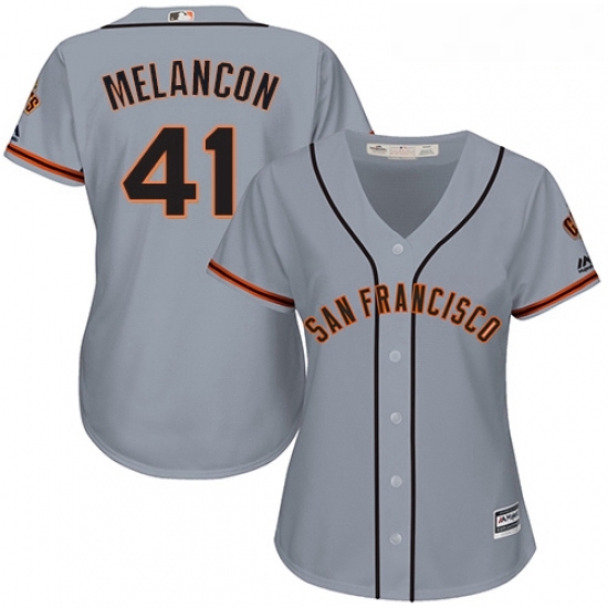 Womens Majestic San Francisco Giants 41 Mark Melancon Authentic Grey Road 2 Cool Base MLB Jersey Womens Majestic San Francisco Giants 41 Mark Melancon Authentic Grey Road 2 Cool Base MLB Jersey