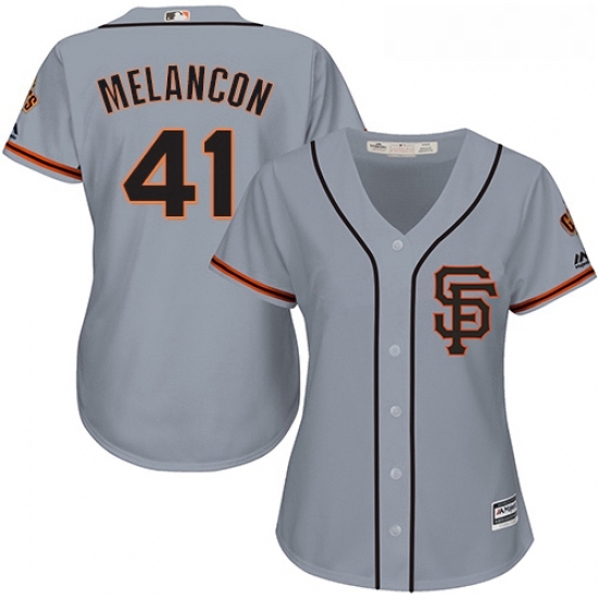 Womens Majestic San Francisco Giants 41 Mark Melancon Replica Grey Road Cool Base MLB Jersey Womens Majestic San Francisco Giants 41 Mark Melancon Replica Grey Road Cool Base MLB Jersey