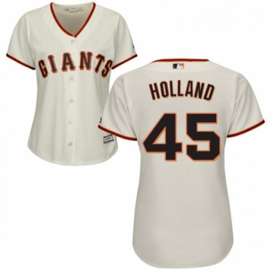 Womens Majestic San Francisco Giants 45 Derek Holland Authentic Cream Home Cool Base MLB Jersey Womens Majestic San Francisco Giants 45 Derek Holland Authentic Cream Home Cool Base MLB Jersey