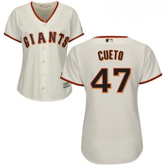 Womens Majestic San Francisco Giants 47 Johnny Cueto Authentic Cream Home Cool Base MLB Jersey Womens Majestic San Francisco Giants 47 Johnny Cueto Authentic Cream Home Cool Base MLB Jersey