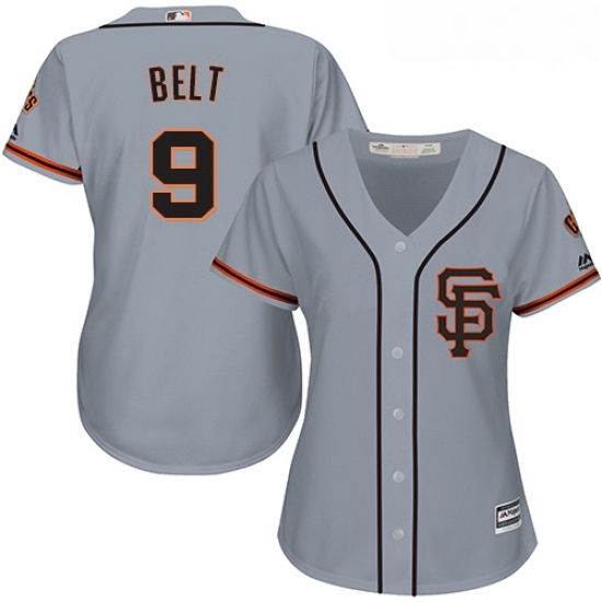 Womens Majestic San Francisco Giants 9 Brandon Belt Authentic Grey Road 2 Cool Base MLB Jersey Womens Majestic San Francisco Giants 9 Brandon Belt Authentic Grey Road 2 Cool Base MLB Jersey