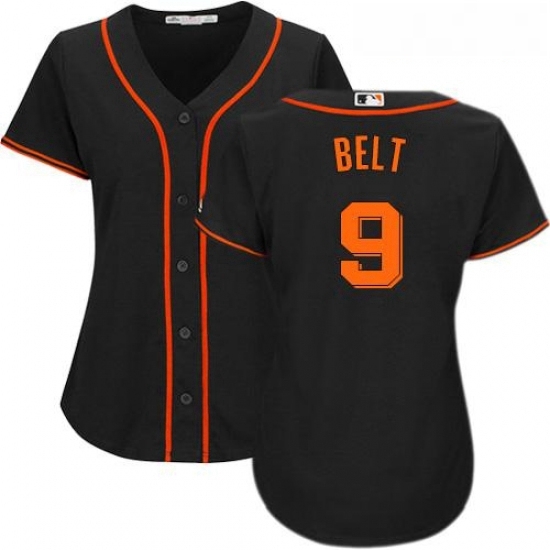 Womens Majestic San Francisco Giants 9 Brandon Belt Replica Black Alternate Cool Base MLB Jersey Womens Majestic San Francisco Giants 9 Brandon Belt Replica Black Alternate Cool Base MLB Jersey